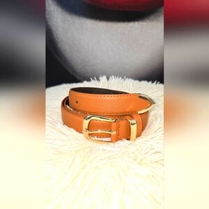 *SOLD*Elegant Gold Buckle Tan Belt. Fits Medium Or Large. Never Used.